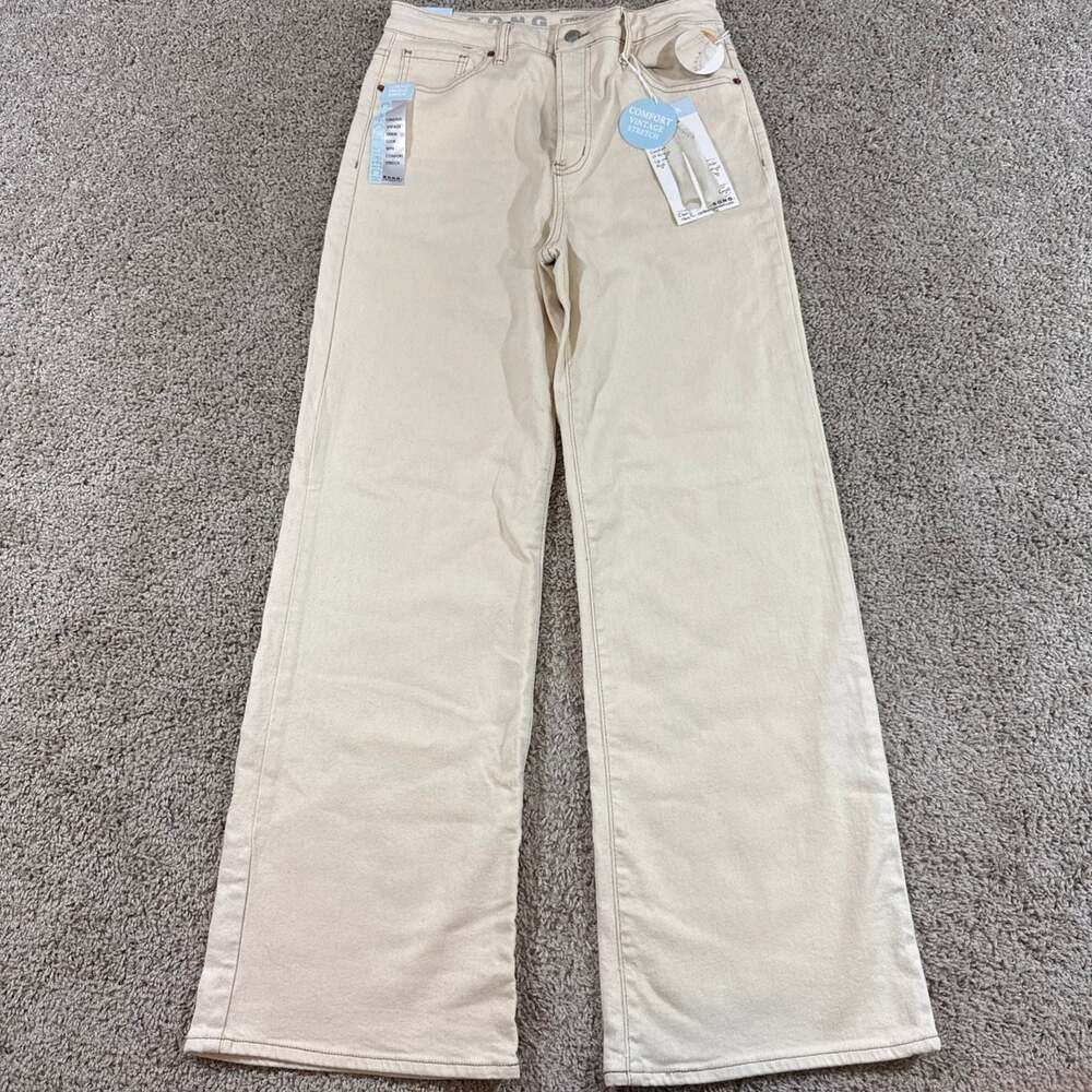 S.O.N.G Street Jean‎ Wide Straight Cream Comfort Vintage Stretch 11x30 NWT